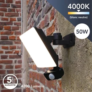 Projecteur extérieur LED à détection, 4150 Lm noir Full screen TIBELEC