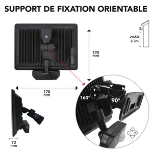 Projecteur extérieur LED à détection, 4150 Lm noir Full screen TIBELEC