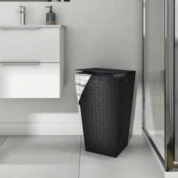 Panier à linge en polypropylène, SENSEA, 60L l.33 x H.55 x P.33 cm gris foncé
