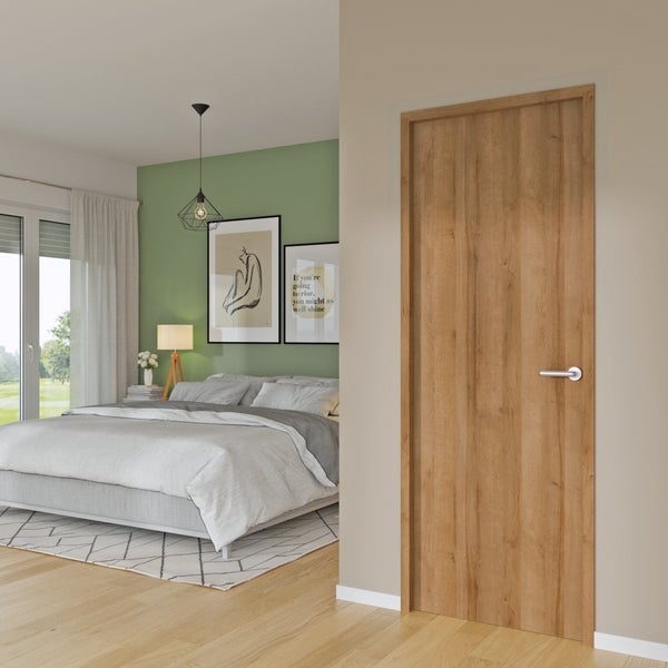 Bloc-porte Cali chene, H.204 x l.73 cm, reversible