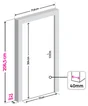 Bloc-porte Cali chene, H.204 x l.73 cm, reversible