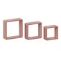 Lot de 3 étagères cube rose mat, L.28 x H.10 x P.10 cm, Ep.15 mm