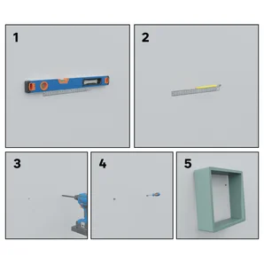 Lot de 3 étagère cube bleu mat, L.28 x H.10 x P.10 cm, Ep.15 mm