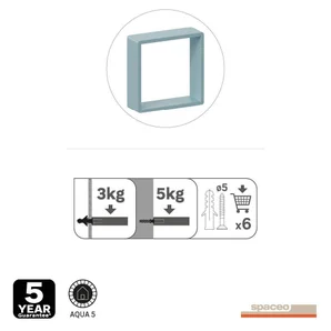 Lot de 3 étagère cube bleu mat, L.28 x H.10 x P.10 cm, Ep.15 mm