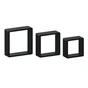 Lot de 3 étagère cube noir mat, L.28 x H.10 x P.10 cm, Ep.15 mm
