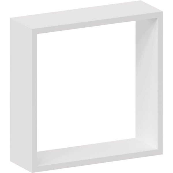 Lot de 3 étagère cube blanc mat, L.30 x H.10 x P.10 cm, Ep.12 mm