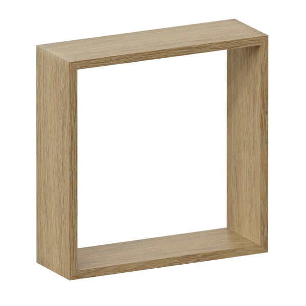 Lot de 3 étagères cube chêne naturel mat, L.30 x H.30 x P.10 cm, Ep.12 mm