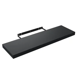 Etagère murale noir mat, L.80 x H.3.8 x P.23.5 cm, Ep.38 mm