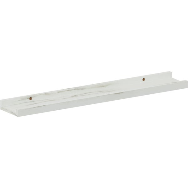 Etagère photo blanc marbré, L.60 x H.3 x P.10 cm, Ep.12 mm