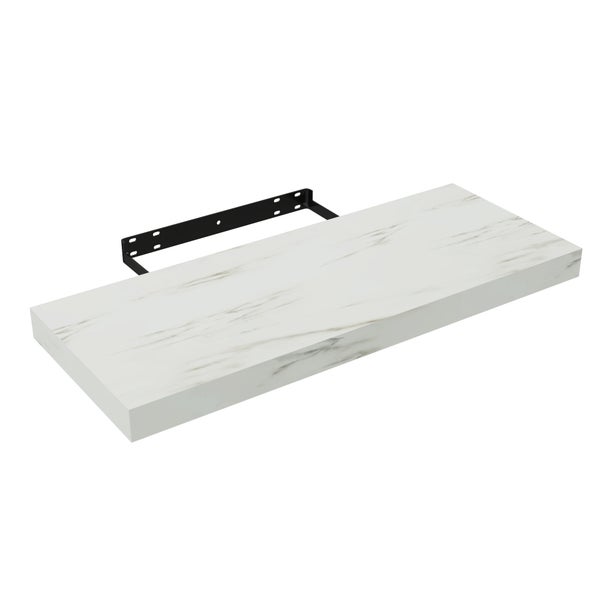 Etagère murale blanc mat, L.60 x H.3.8 x P.23.5 cm, Ep.38 mm