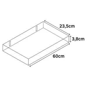 Etagère murale blanc mat, L.60 x H.3.8 x P.23.5 cm, Ep.38 mm