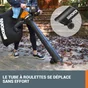 Aspirateur souffleur broyeur sur batterie WORX vendu sans batterie