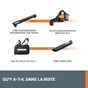Aspirateur souffleur broyeur sur batterie WORX vendu sans batterie