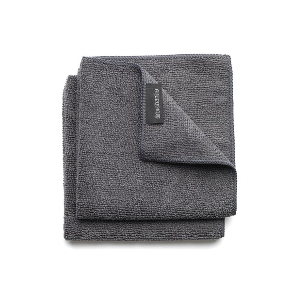 Lot de 2 chiffons microfibre Brabantia gris foncé