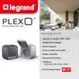 Double prise avec terre étanche saillie Plexo, LEGRAND, gris
