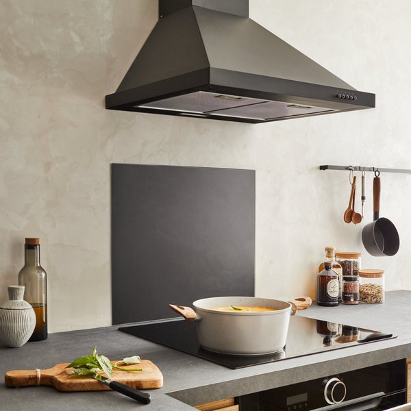 Fond de hotte verre noir satin 60 x 45 cm