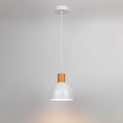 Suspension VENOSa E27 diam.  18 cm métaL bois blanc