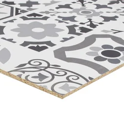 Crédence stratifié réversible Carreaux ciment gris/Couleurs H.64cm