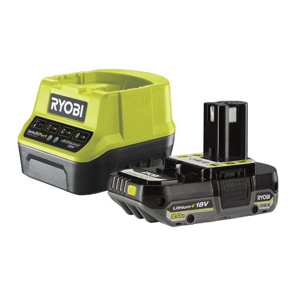 Lot d'1 batterie et d'1 chargeur RC18120-120CG lithium-ion RYOBI, 18 V 2 Ah