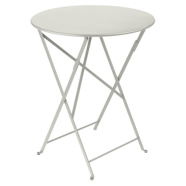 Table de jardin ronde, FERMOB Bistro, diam. 60 cm, 2 personnes, gris argile