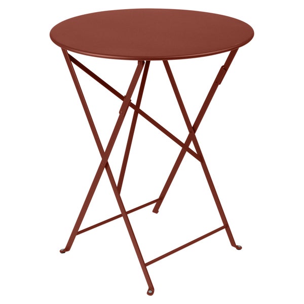 Table de jardin ronde, FERMOB Bistro, diam. 60 cm, rouge