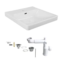 VASQUE REMIX 23 SIMPLE 1 ROBINET LARGEUR 46 X PROF 49CM BLC CERAMIQUE