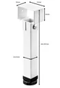 Pied de lit carré HETTICH, acier blanc, hauteur reglable de 24 à 26.5 cm