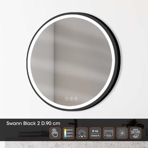 Miroir lumineux, Diam.90 cm Swann