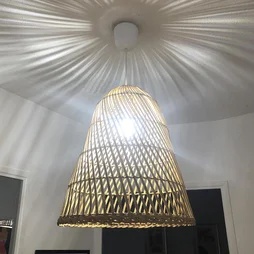 Suspension exterieure E27 max 25W naturel rotin Paulo
