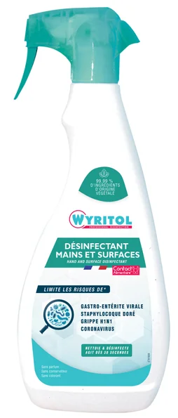 Désinfectant spray mains et surfaces, WYRITOL, 750 ml