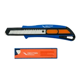 Cutter 18mm rétractable DEXTER + 3 lames de rechange