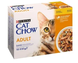 Patée pour chat adulte au poulet courgettes Cat Chow, PURINA, 10 x 85 g