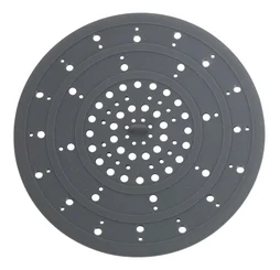 Tamis fond d'évier silicone, aspect gomme, gris
