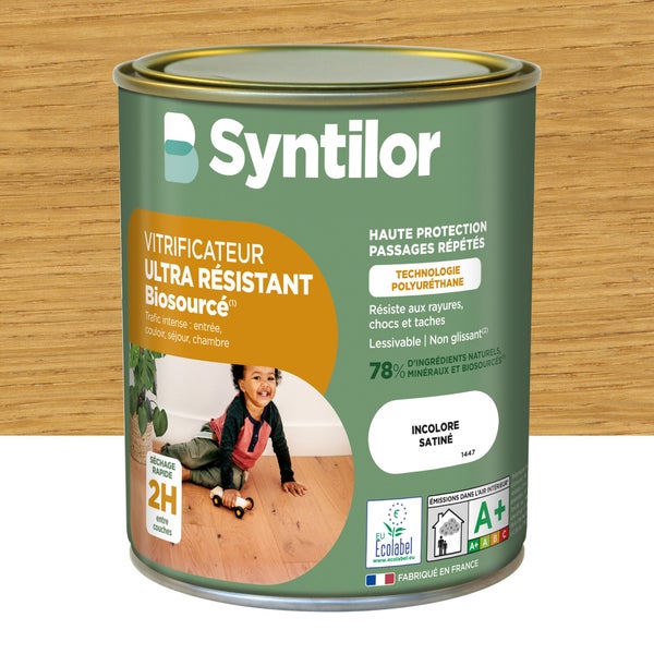 Vitrificateur parquet Nature protect SYNTILOR, incolore satiné 0.75 l