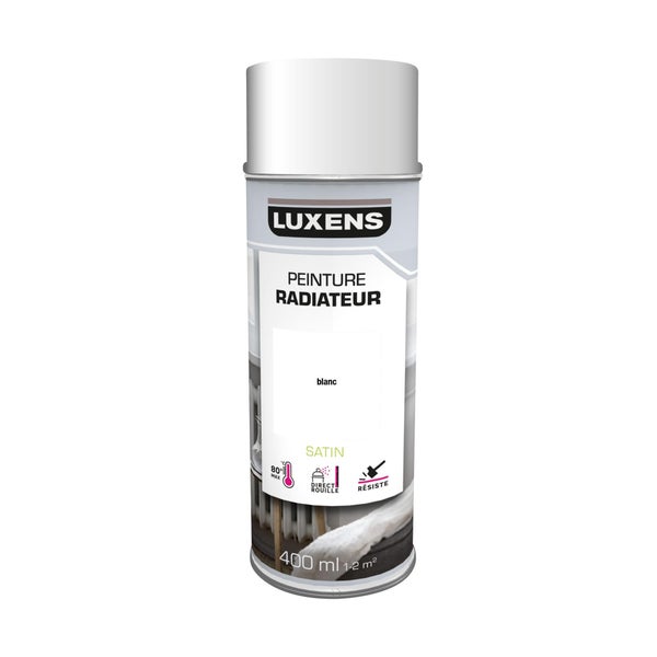 Peinture aérosol Radiateur LUXENS blanc satiné 400 ml