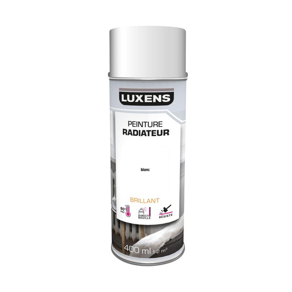 Peinture aérosol Radiateur LUXENS blanc brillant 400 ml