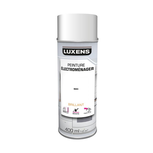 Peinture aérosol Electroménager LUXENS blanc brillant 400 ml