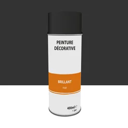 Peinture aérosol noir brillant 400 ml