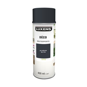 Peinture aérosol Multisupports LUXENS gris anthracite ral 7016 satiné 400 ml