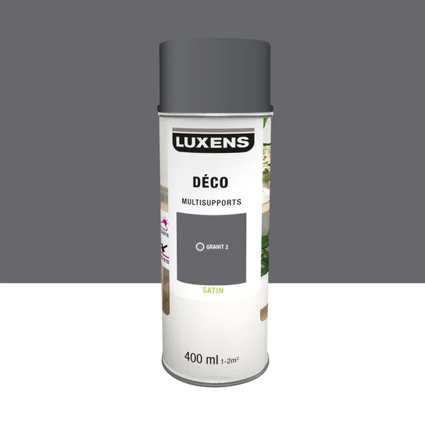 Peinture aérosol Multisupports LUXENS granit 2 satiné 400 ml