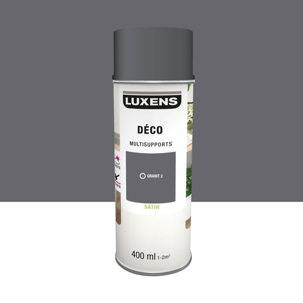 Peinture aérosol Multisupports LUXENS granit 2 satiné 400 ml