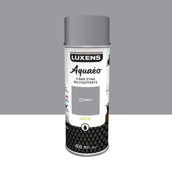 Peinture aérosol Aquaeo LUXENS granit 3 satiné 400 ml