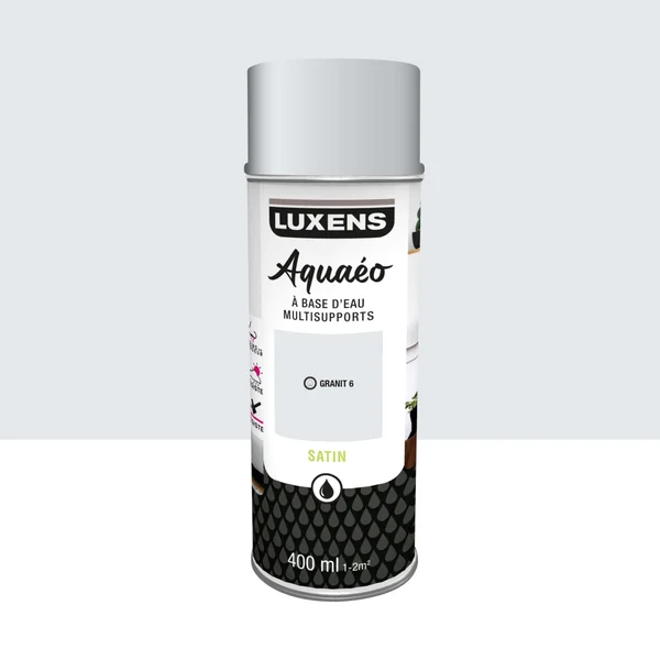 Peinture aérosol Aquaeo LUXENS granit 6 satiné 400 ml