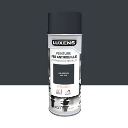Peinture aérosol Antirouille LUXENS gris anthracite ral 7016 brillant 400 ml