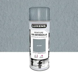 Peinture aérosol Fer antirouille LUXENS gris argent martelé 400 ml