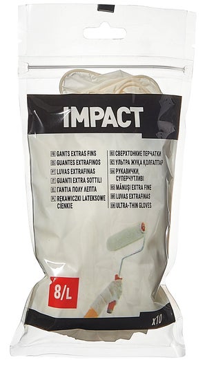 Lot de 10 gants en latex, IMPACT, taille L