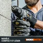 Perceuse visseuse à percussion sans fil WORX, 20 V 2 Ah, 2 batteries WT350.1 +30 accessoires