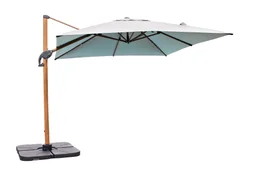 Parasol déporté carré DCB GARDEN Sevilla, L.250 x l.250 cm, imitation bois