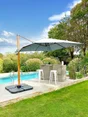 Parasol déporté carré DCB GARDEN Sevilla, L.250 x l.250 cm, imitation bois