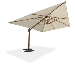 Parasol déporté rectangulaire DCB GARDEN Sevilla, L.400 x l.300 cm, gris